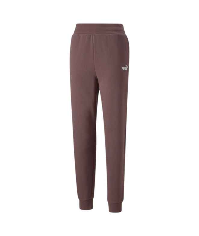 Pantalons Puma ESS+ Broderie Haute-W Femme Marron