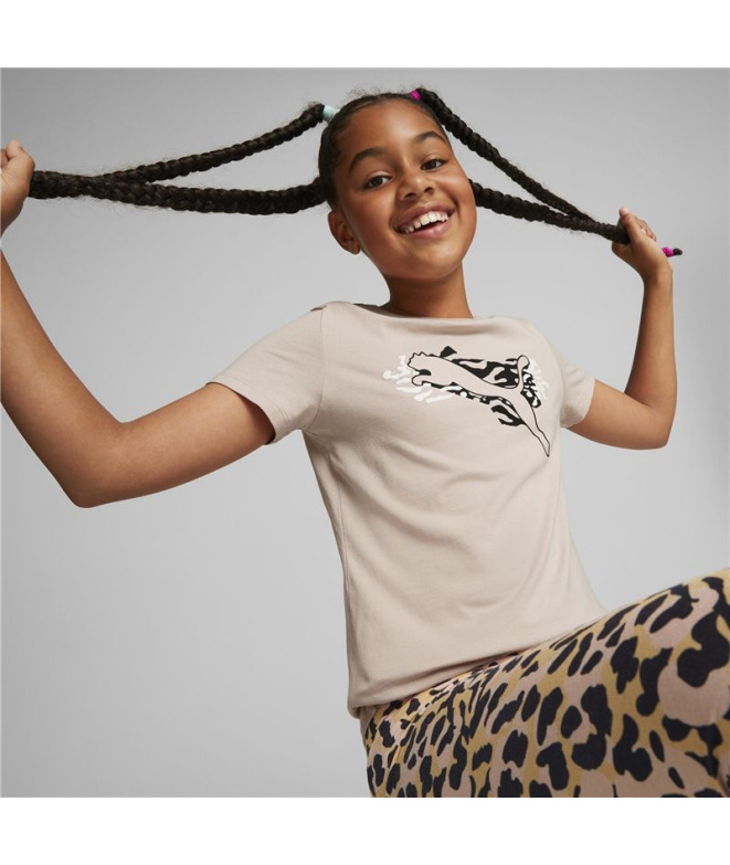 Camiseta de manga corta Puma Alpha Niña Pink