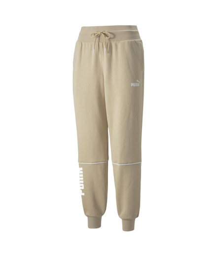 Calça Puma Power Colorblock Bege Mulher