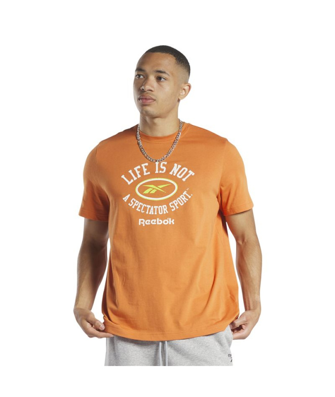 Camiseta Reebok Série Gráfica Homem Laranja