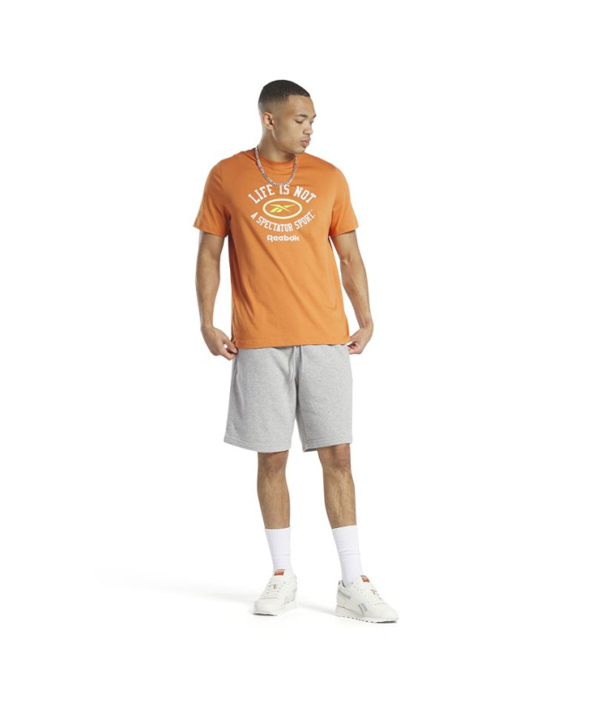 Camiseta Reebok Série Gráfica Homem Laranja