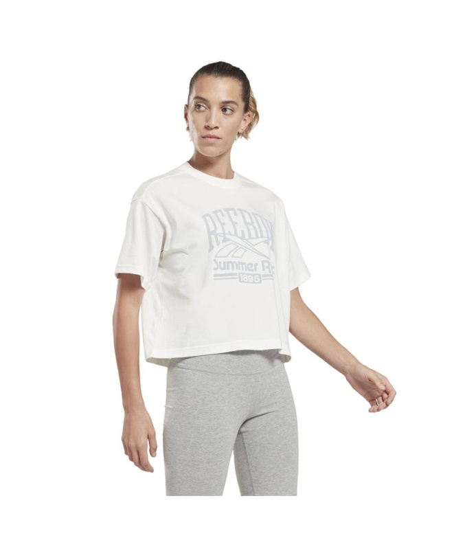 T-shirt Reebok Logo Graphique Femme Blanc