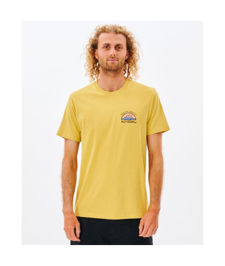 Camiseta Rip Curl Rays and Hazed Tee Homem Amarelo