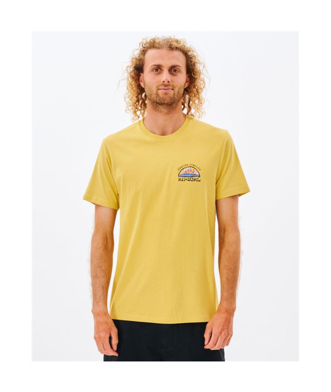T-shirt Rip Curl Rays and Hazed Tee Homme Jaune