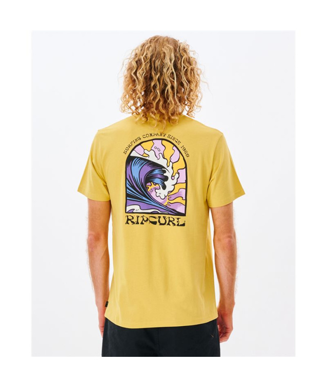 T-shirt Rip Curl Rays and Hazed Tee Homme Jaune