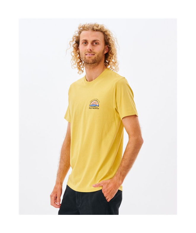 T-shirt Rip Curl Rays and Hazed Tee Homme Jaune