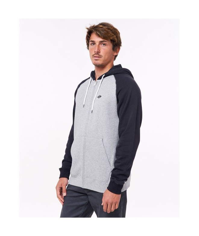 Sweat Rip Curl Embroid Hooded Zip Thru Homme Grey