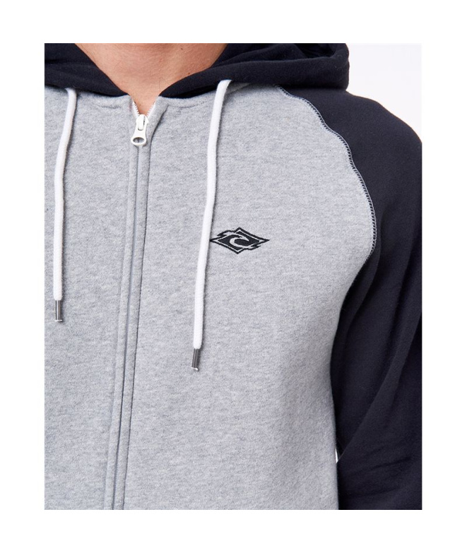 Sweat Rip Curl Embroid Hooded Zip Thru Homme Grey