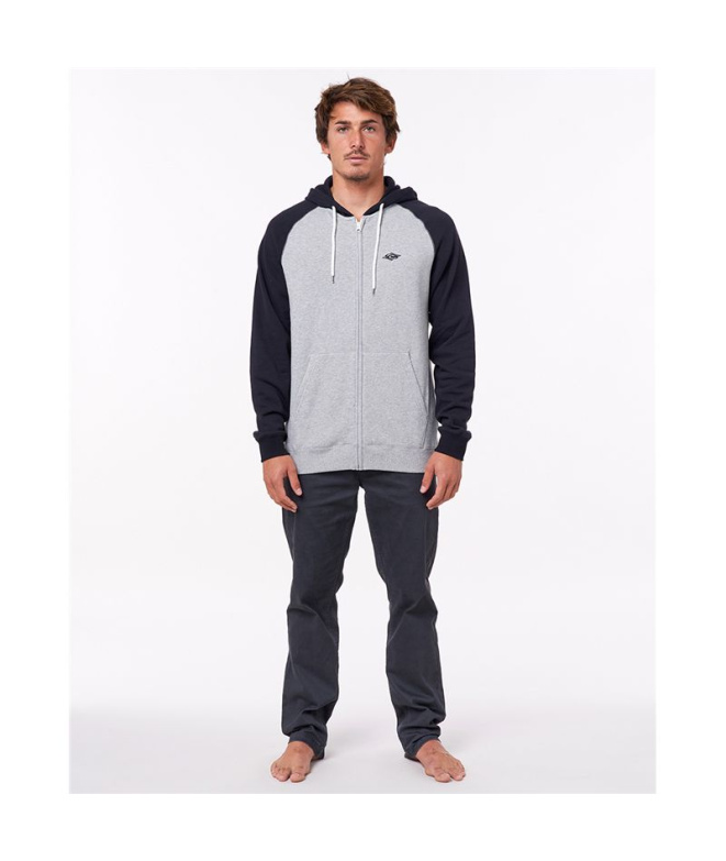 Sweat Rip Curl Embroid Hooded Zip Thru Homme Grey