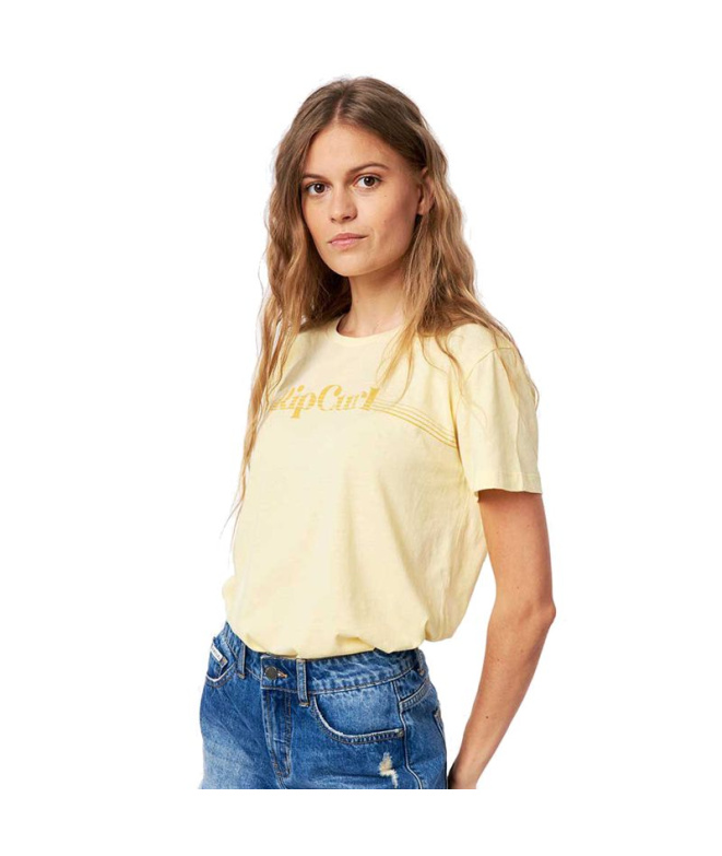 T-shirt Rip Curl Re-Entry Standar Tee W Jaune