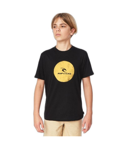 T-shirt Rip Curl Corp Icon Garçons Noir