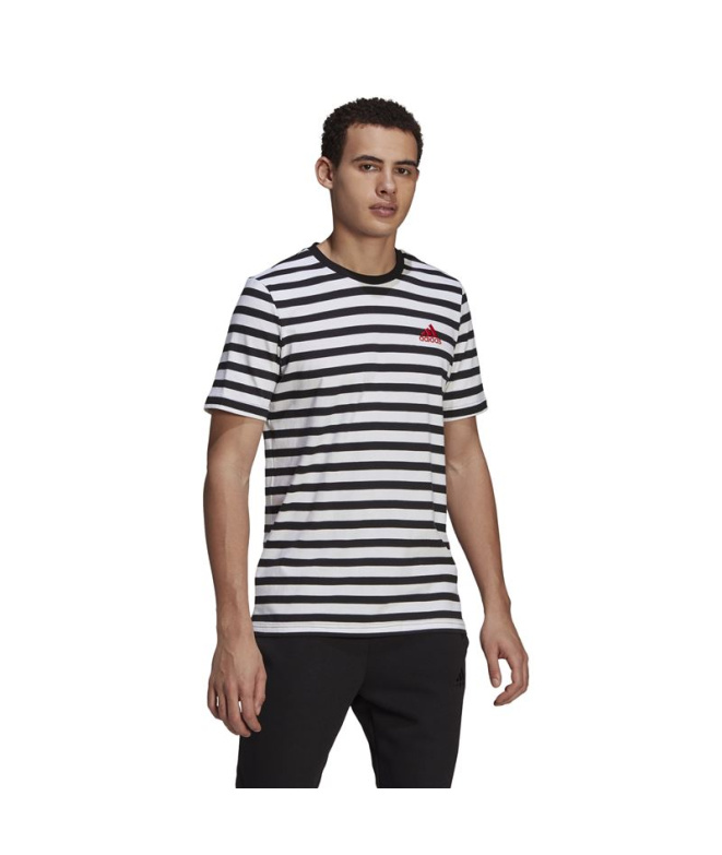 T-shirt adidas Essentials Stripey Brodé Logo M