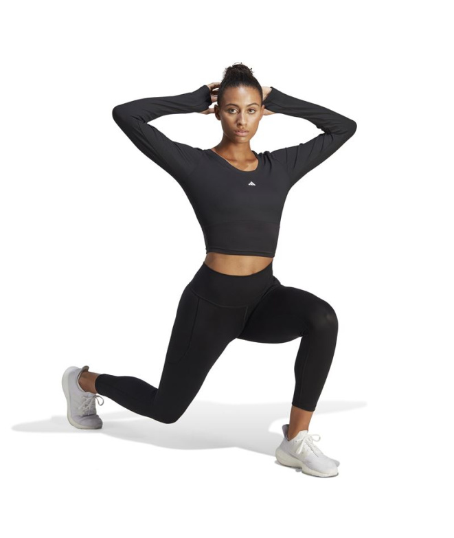 Camiseta de Fitness adidas Studio Negro Mujer