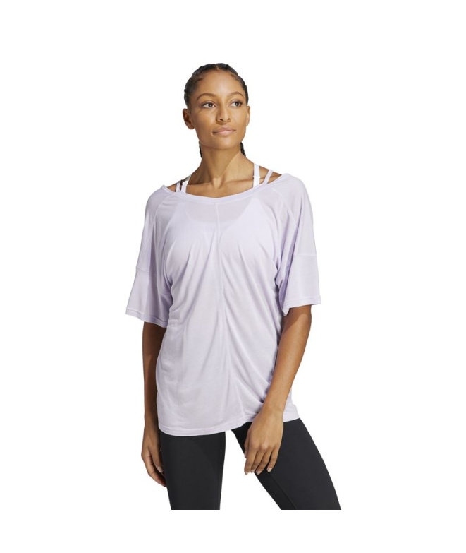 Camiseta adidas Yoga Studio Oversized Lila Mulher