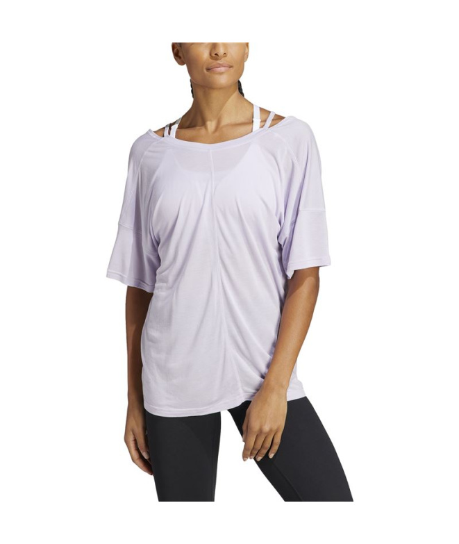 Camiseta adidas Yoga Studio Oversized Lila Mulher