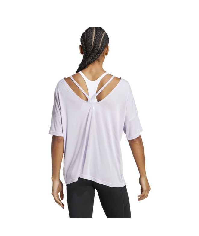 Camiseta adidas Yoga Studio Oversized Lila Mulher