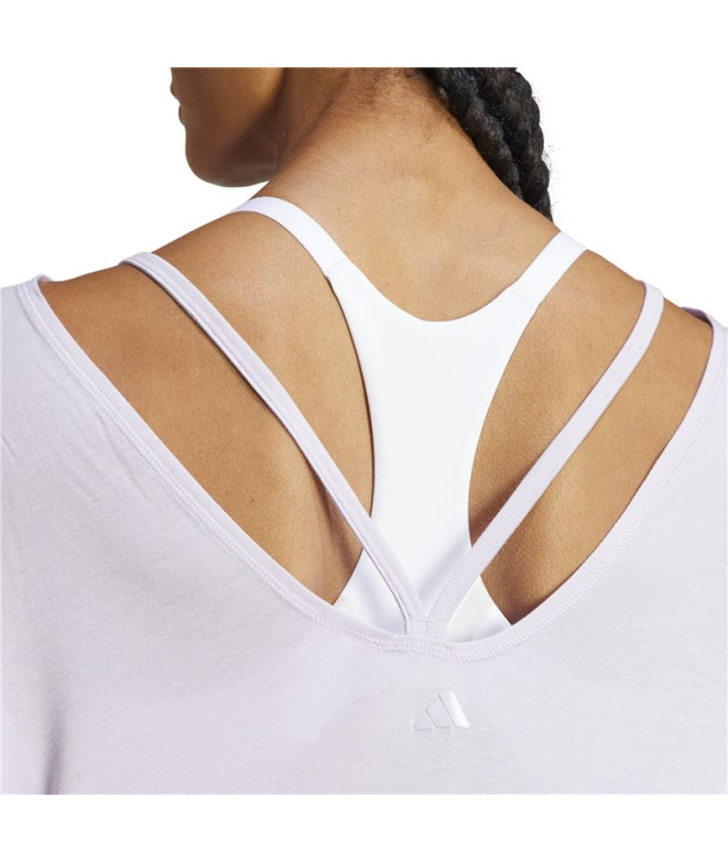 Camiseta adidas Yoga Studio Oversized Lila Mulher
