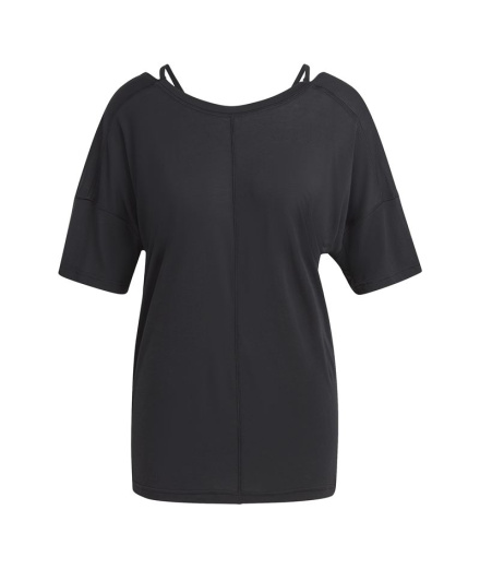 Camiseta de Yoga adidas Studio Oversized Negro Mujer