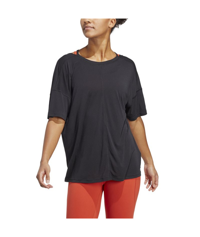 T-shirt de Yoga adidas Studio Oversized Noir Femme