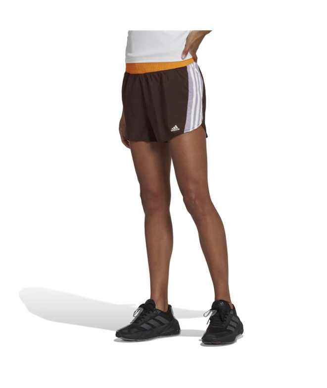 Pantalons de running adidas Hyperglam Marrón Femme