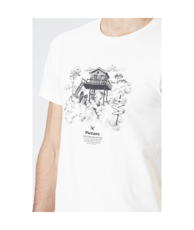 T-shirt Picture D&S Surf Cabin Naturel Blanc Homme
