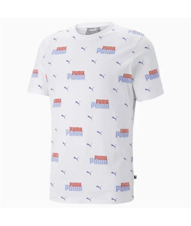 Camiseta Puma Ess+ Logo Power Aop Branco