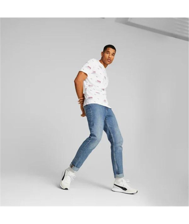 Camiseta Puma Ess+ Logo Power Aop Branco