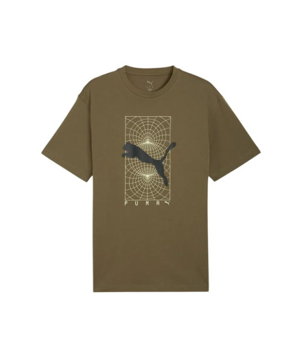 T-shirt Puma tech Relaxed Graphic Homme Londen Vert