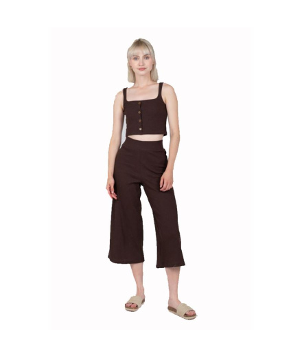Pantalons Décontracté pour Femme Marron