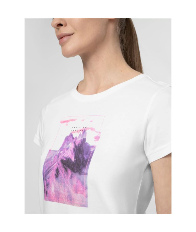 Camiseta 4F TSD060 Mulher Branco