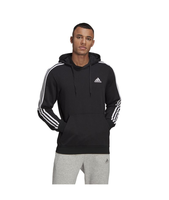 Moletom com capuz adidas Essentials 3 faixas M...
