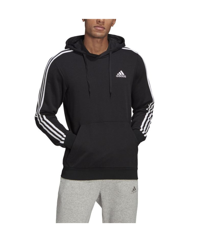 Moletom com capuz adidas Essentials 3 faixas M...