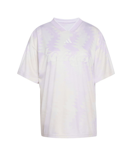 Camiseta adidas Tiro Cg Aw Mulher Bege/Branco/Lilás/Múltiplo