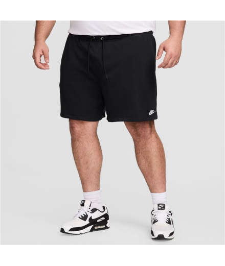 Calça Nike Club French Terry Flow Shorts Homem Preto/Cinza