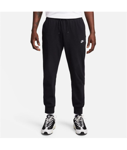 Pantalón Nike Club Knit Joggers Hombre Negro/Blanco