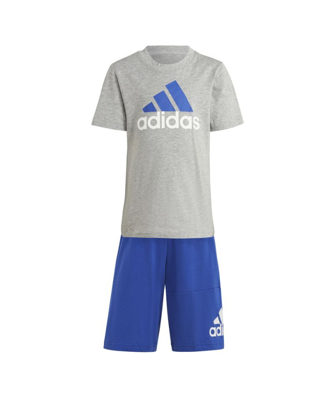 Conjunto adidas Essentials Logo Cinza Infantil