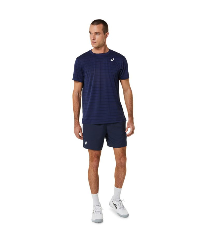 Camiseta de Tênis ASICS Court Stripe Homem Marinho