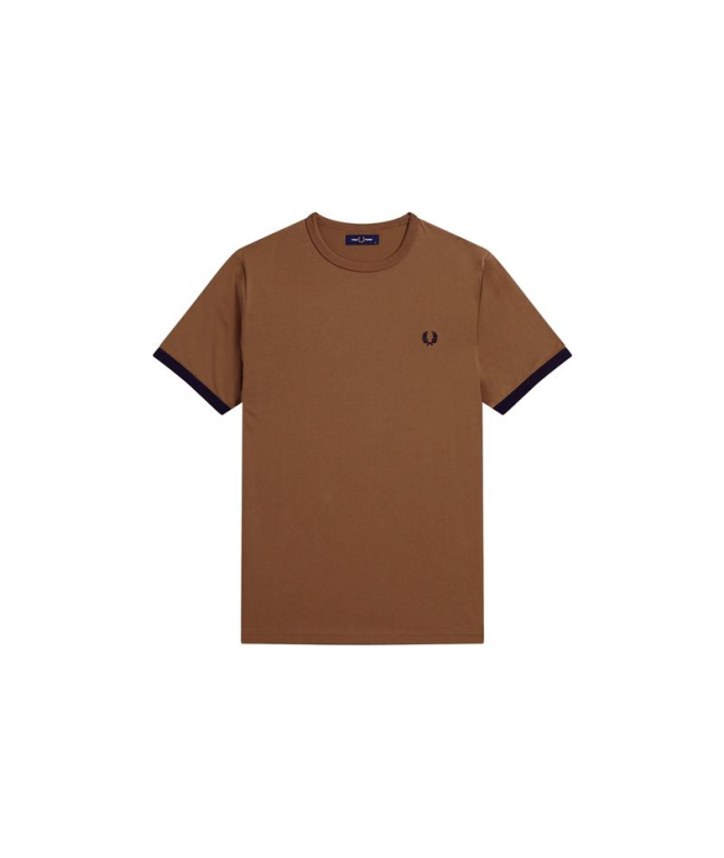 T-shirt Fred Perry Ringer marron Homme
