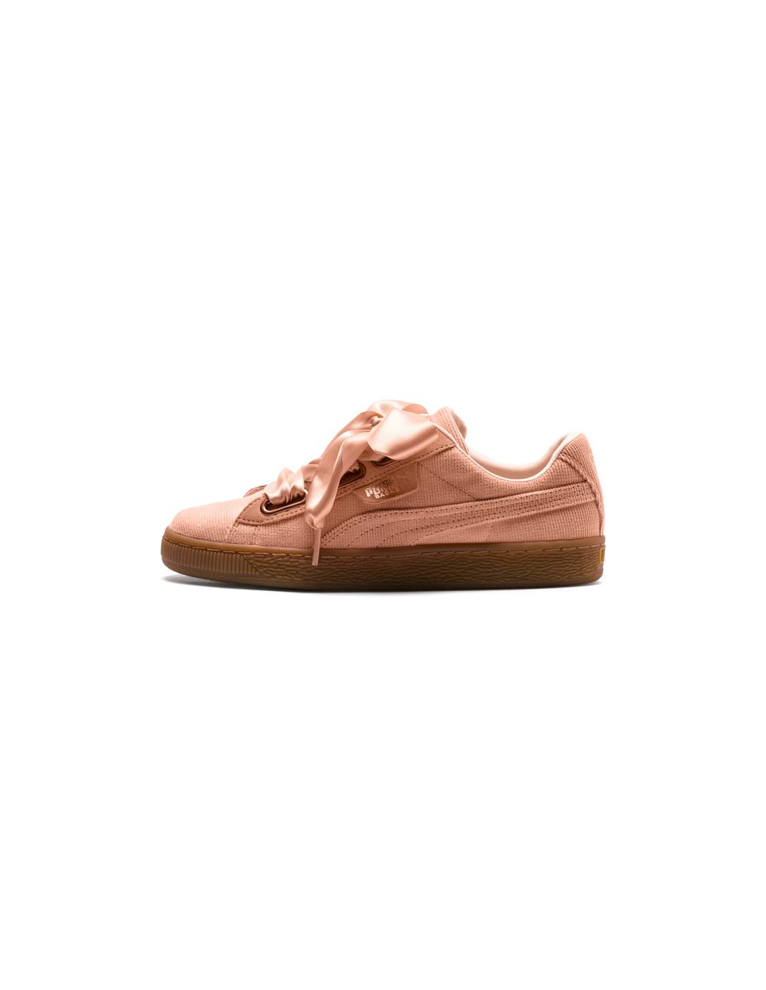Puma Mulher Salmão Suave Sapatilhas Sportswear Basket Heart Corduroy Wn's