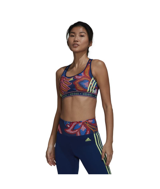 Sutiã esportivo adidas Farm Rio Mulher Azul