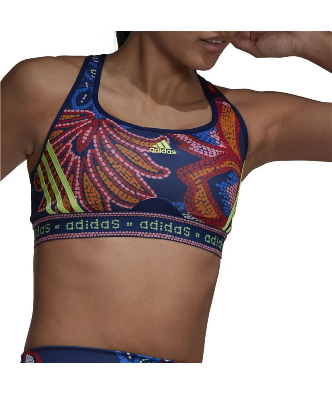 Sutiã esportivo adidas Farm Rio Mulher Azul