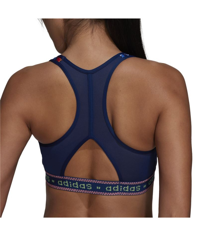 Sutiã esportivo adidas Farm Rio Mulher Azul