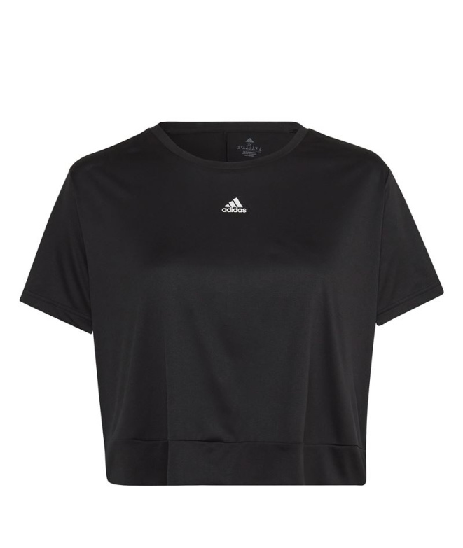 T-shirt adidas AeroReady Studio Loose Cropped Noir