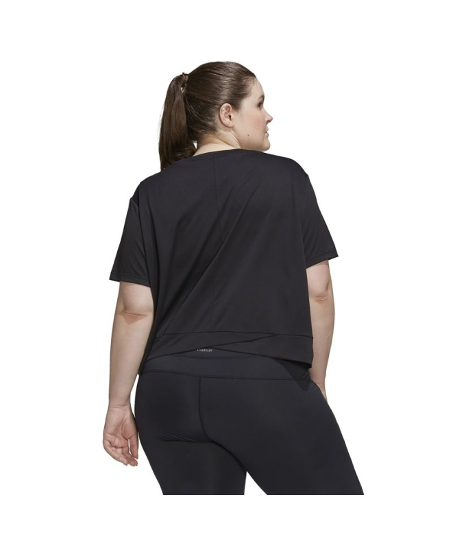 T-shirt adidas AeroReady Studio Loose Cropped Noir
