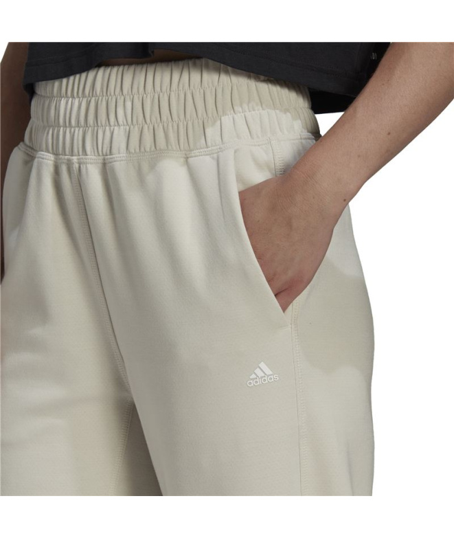 Pantalons de yoga adidas Aeroready Studio beige...