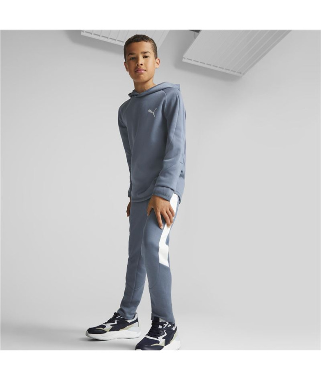 Moletom Puma Evostripe Youth Hoodie Cinza Infantil