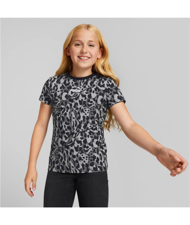 Camiseta Puma Alpha AOP Niña Bk