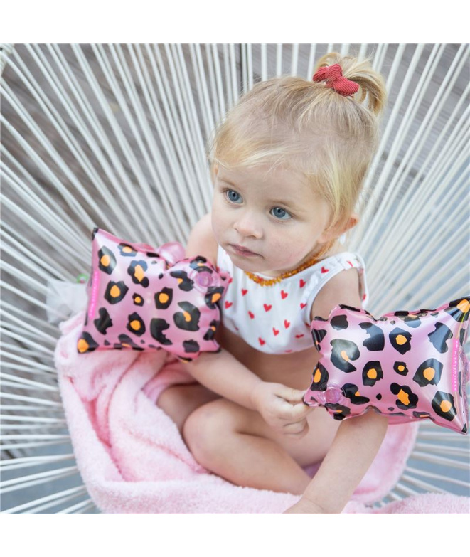Manguitos Swim Essentials Rose Gold Leopard 0-2...