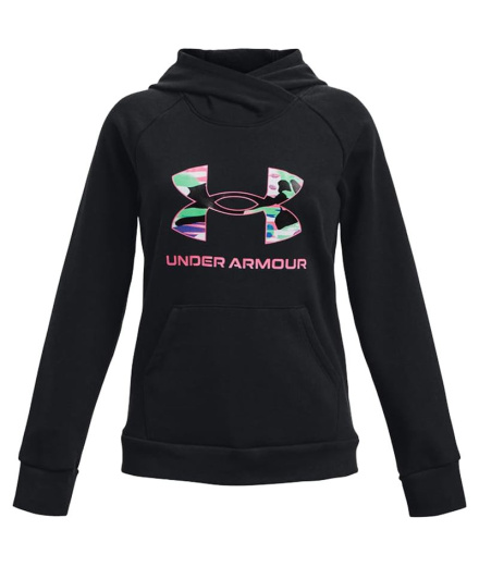 Moletom Under Armour Rival Fleece Big Logo Preta Menina