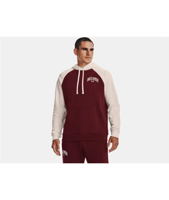 Sweat Under Armour Wordmark Colorblock Homme Red